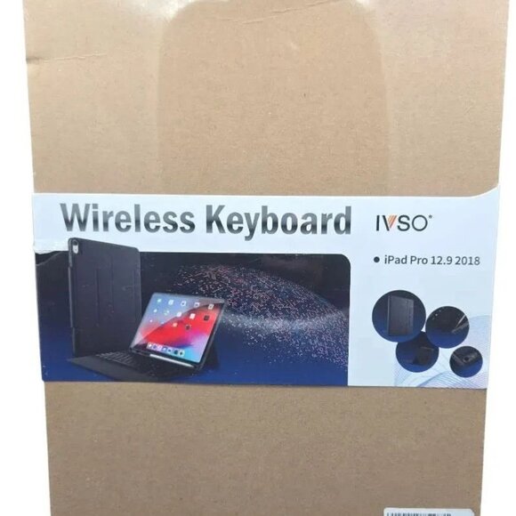 IVSO iPad Pro 12.9 2018 Gray Wireless Bluetooth Keyboard Case Stand - Picture 1 of 8